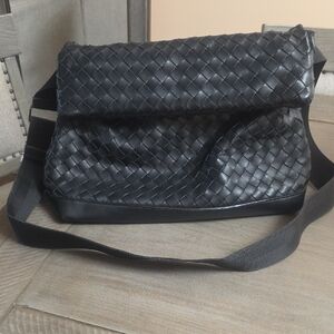 Bottega Veneta Dark Woven Crossbody Bag